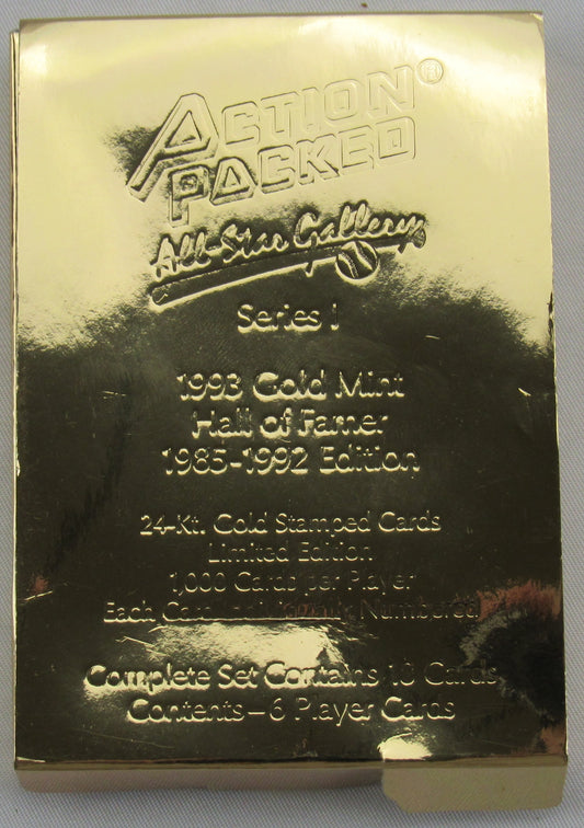1993 Action Packed All Star Gallery Gold 24kt Mint Factory 1 Pack - Billy Williams, Lou Brock, Willie Stargell