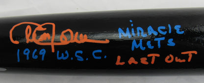 Cleon Jones Signed Auto Autograph Black Rawlings Baseball Bat w/ Multiple Insc JSA COA