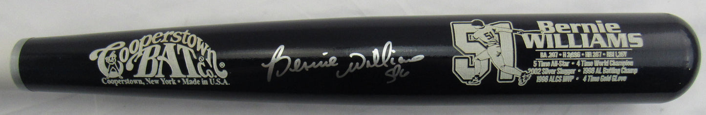 Bernie Williams Signed Auto Autograph Cooperstown Baseball Stat Bat JSA COA