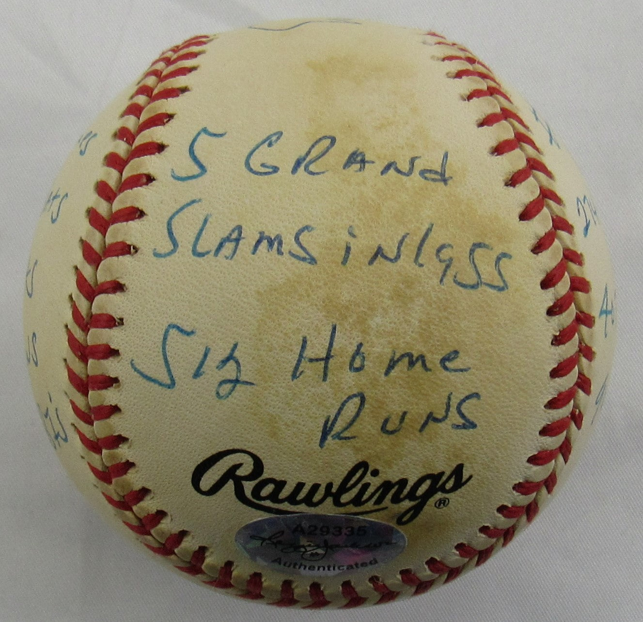 Ernie Banks Auto Autograph Rawlings Stats  Inscriptions Baseball Reggie Jackson Authentication