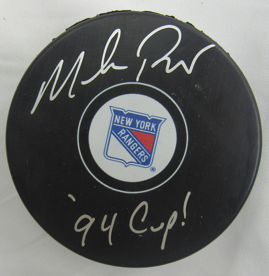 Mike Richter Signed Auto Rangers Puck w/ Insc JSA WB164519