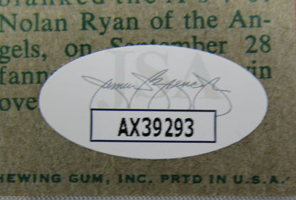 1975 Topps Nolan Ryan Mini Signed Auto Autograph Card JSA AX39293