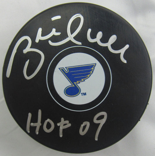 Brett Hull Signed Auto Blues Puck w/ Insc JSA CF42661