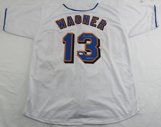 Billy Wagner Signed Auto Autograph Replica Mets Jersey w/ Saves Insc JSA COA