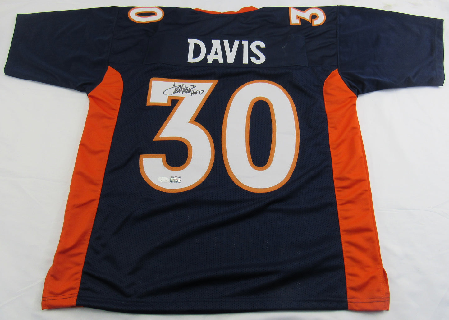 Terrell Davis Signed Auto Autograph Broncos Blue Jersey w/ HOF Insc JSA COA