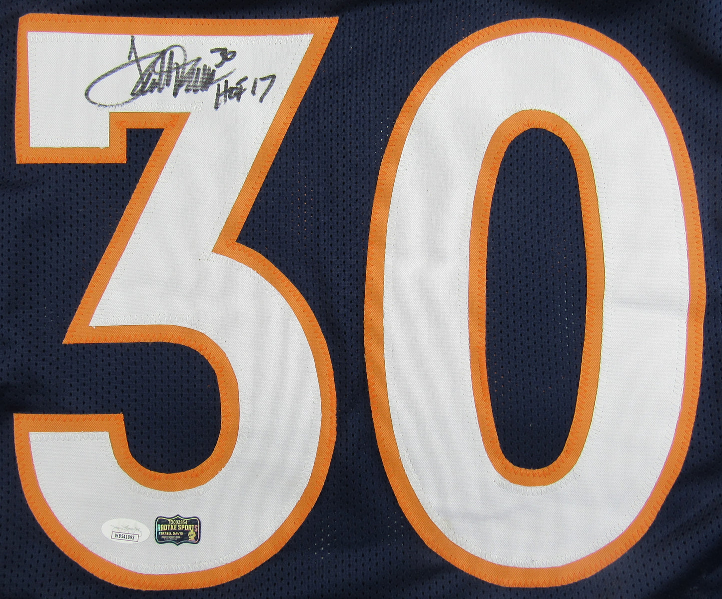 Terrell Davis Signed Auto Autograph Broncos Blue Jersey w/ HOF Insc JSA COA