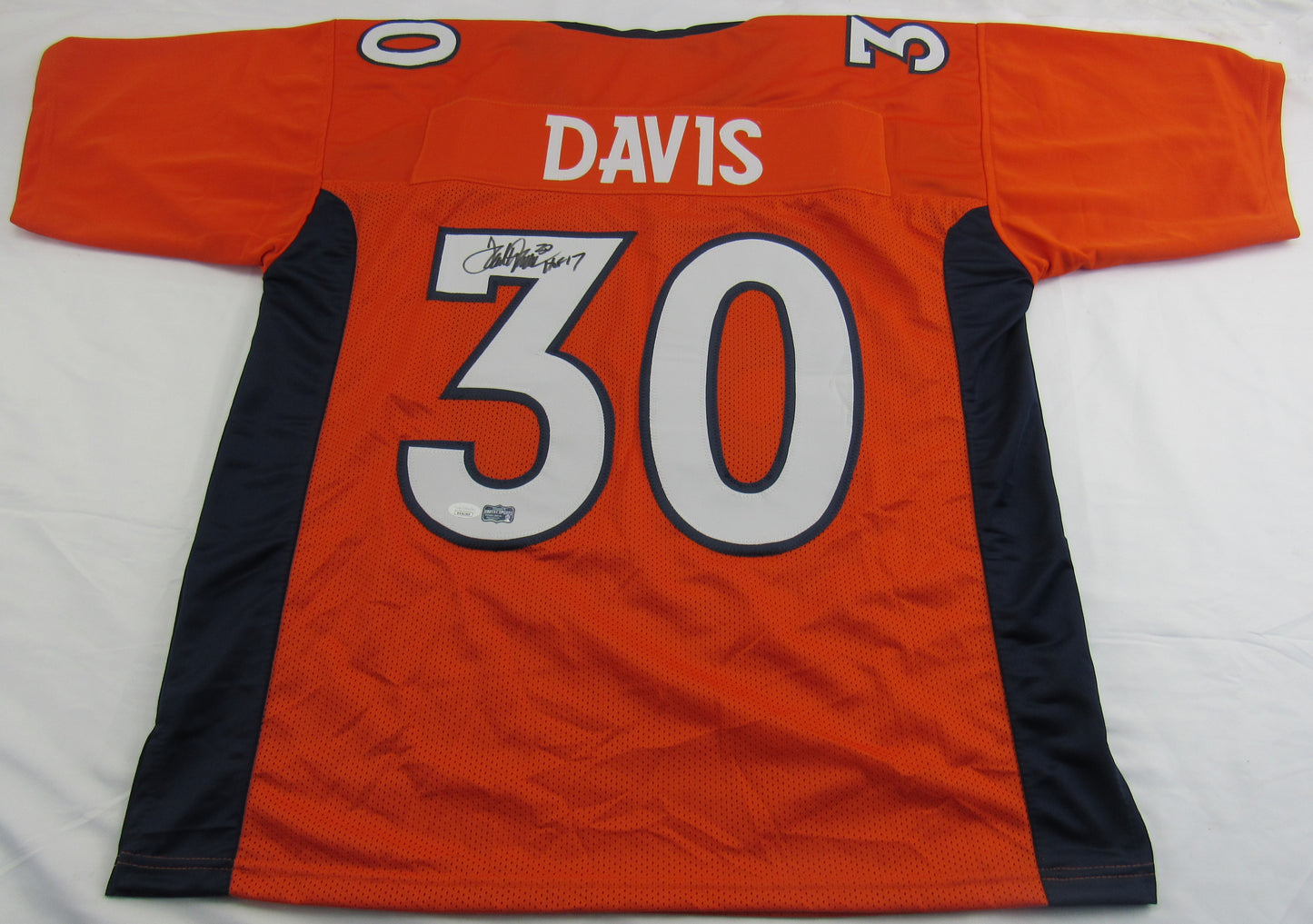 Terrell Davis Signed Auto Autograph Broncos Orange Jersey w/ HOF Insc JSA COA