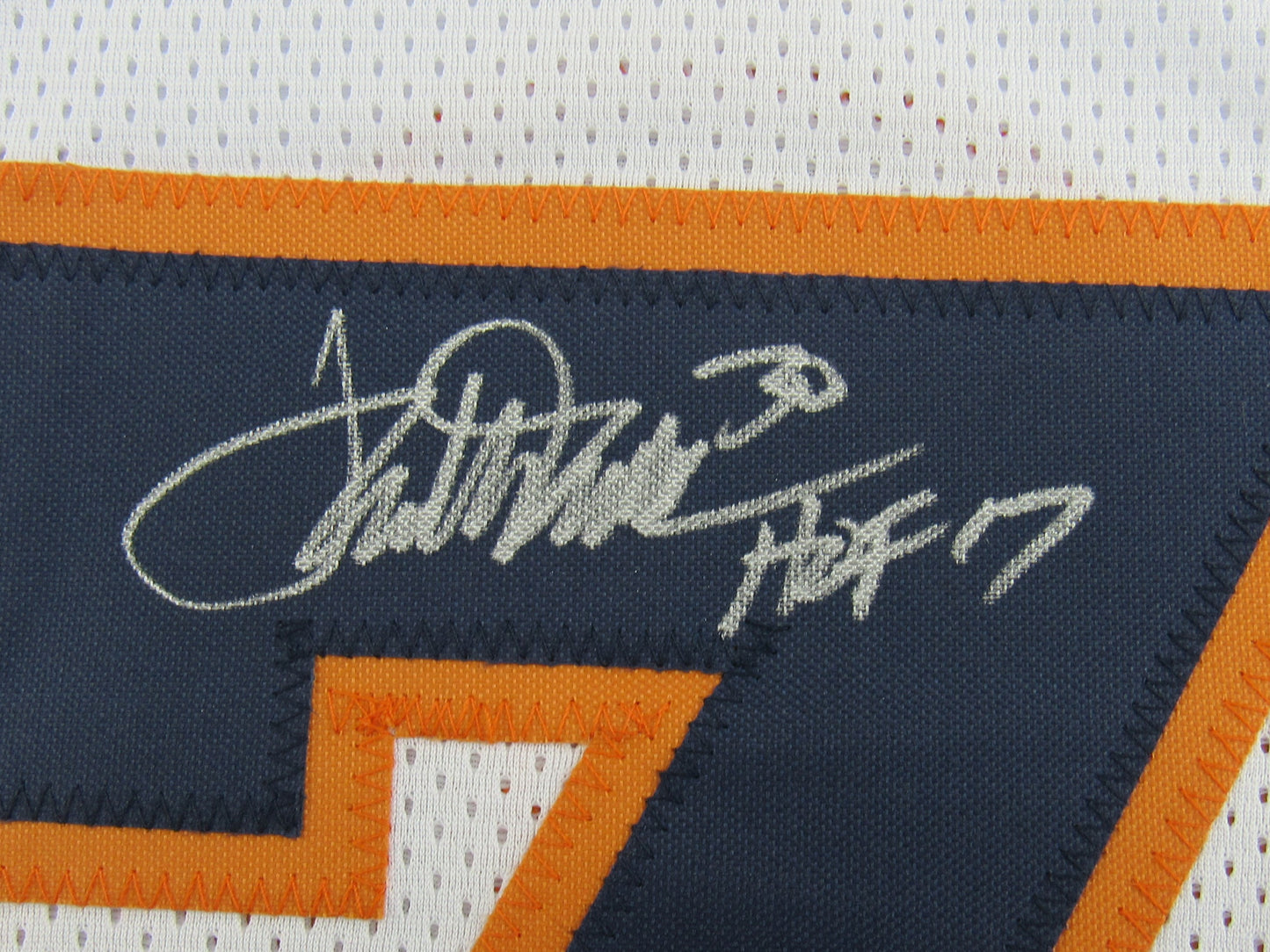 Terrell Davis Signed Auto Autograph Broncos White Jersey w/ HOF Inscription JSA COA