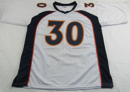 Terrell Davis Signed Auto Autograph Broncos White Jersey w/ HOF Inscription JSA COA