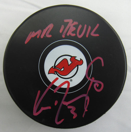 Ken Daneyko Signed Auto Autograph Hockey Puck w/ Mr Devil Insc JSA COA