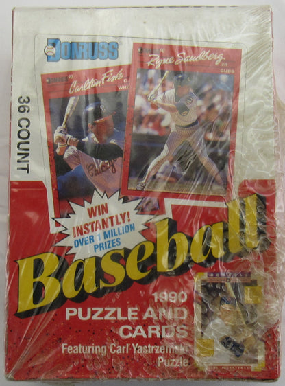 1990 Donruss Baseball Wax Box Factory Sealed - 36ct