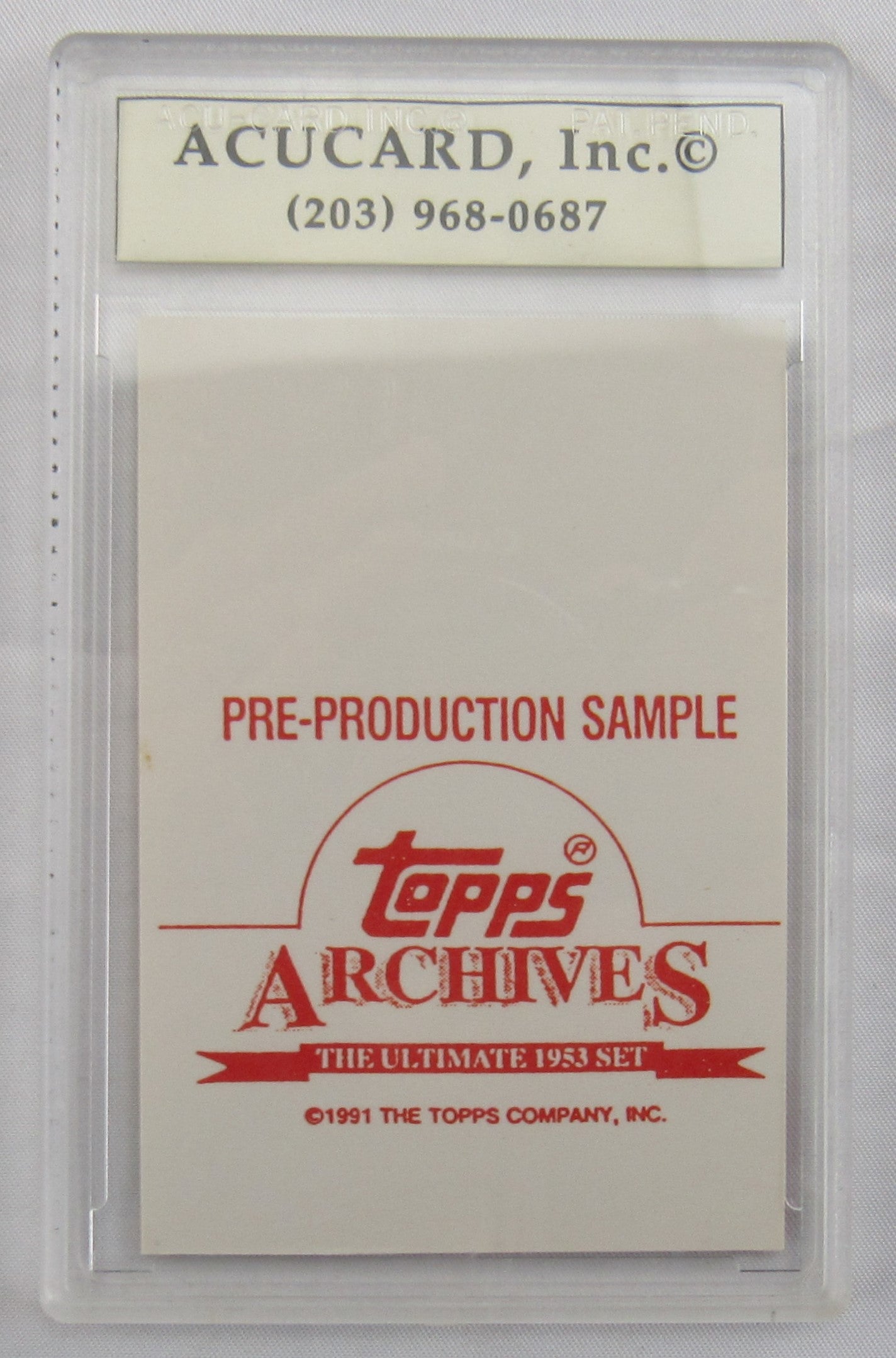 1991 Sample Prototype Topps Whitey Ford Encapsulated Baseball Card 9-MT