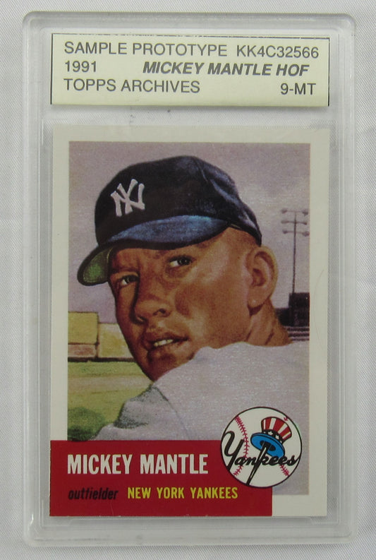 1991 Sample Prototype Topps Mickey Mantle Encapsulated Baseball Card 9-MT