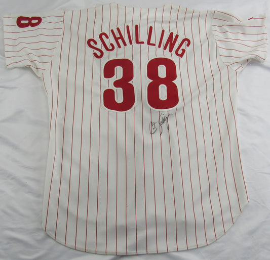 Curt Schilling Signed Auto Phillies Jersey JSA CL29217 - Russell Athletic