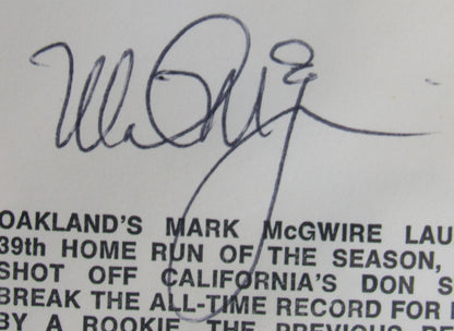 Mark McGwire Signed Encapsulated Envelope PSA/DNA