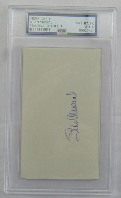 Stan Musial Signed Encapsulated Index Card PSA/DNA