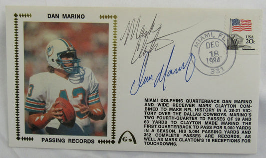 Dan Marino Mark Clayton Auto Cachet JSA CK72124