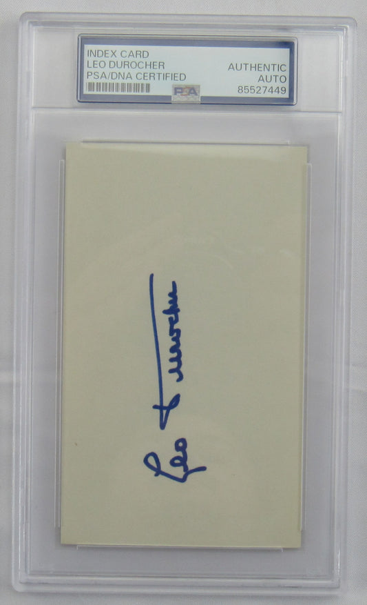 Leo Durocher Signed Encapsulated Index Card PSA/DNA