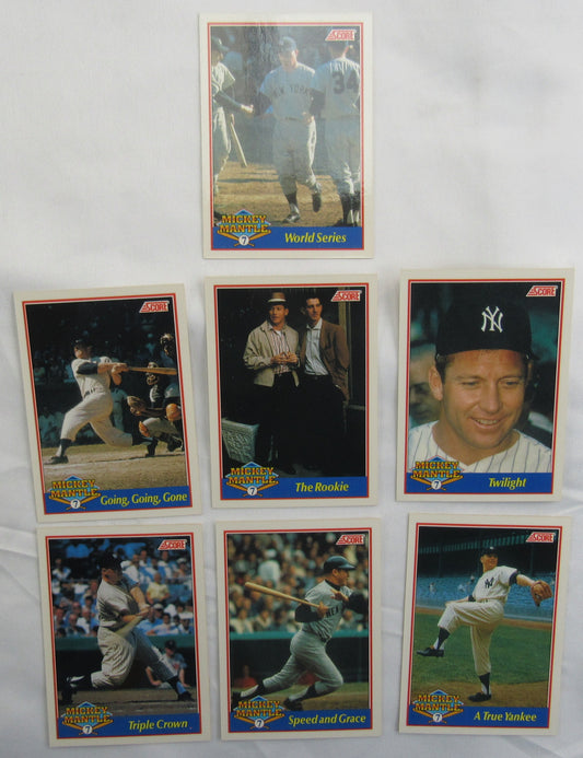 1991 Score Baseball Mickey Mantle Glossy Complete Set #1343/5000 #1-7