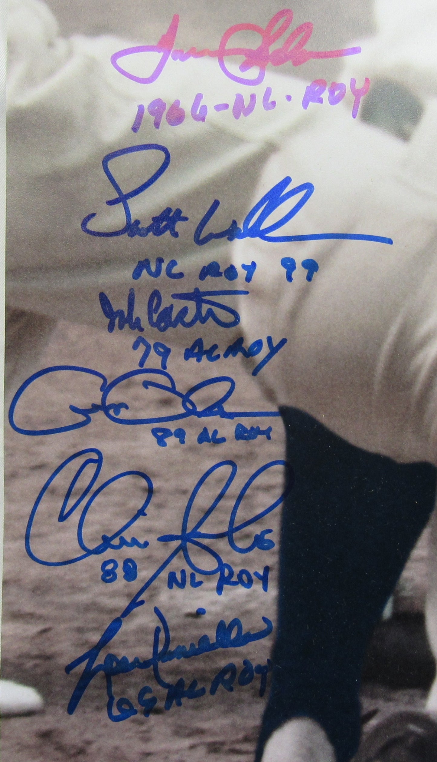 ROY Rookie of the Year Multi Signed Auto 16x20 Jackie Robinson Photo - Pete Rose, Jose Canseco