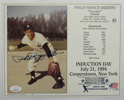 Phil Rizzuto Signed Auto Autograph 8x10 Photo JSA AX04712