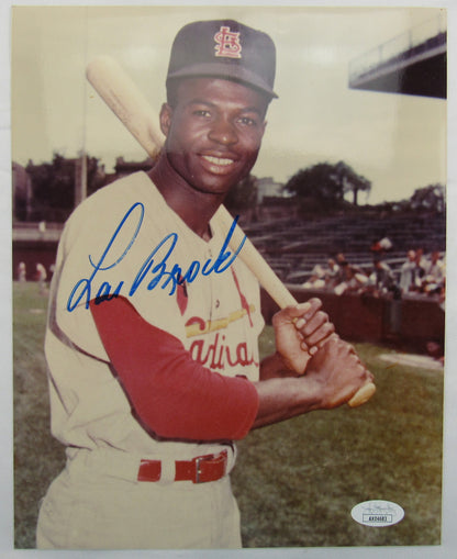 Lou Brock Signed Auto Autograph 8x10 Photo JSA AX04683