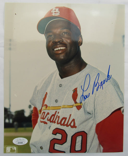 Lou Brock Signed Auto Autograph 8x10 Photo JSA AX04680