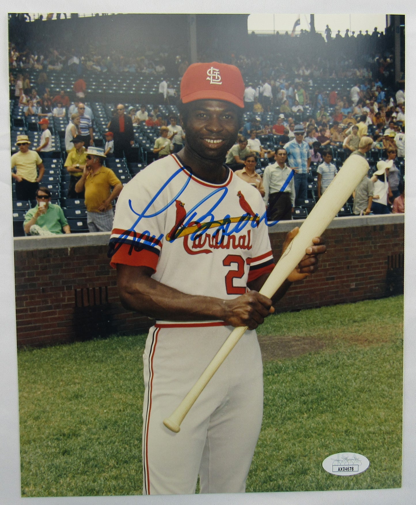 Lou Brock Signed Auto Autograph 8x10 Photo JSA AX04678