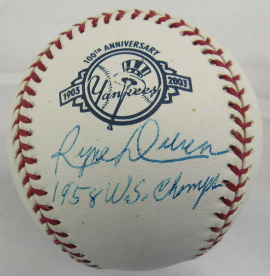 Ryne Duren Signed Auto Rawlings 100th Anniversary Baseball w/ Insc