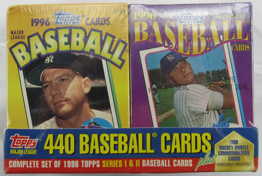 1996 Topps Baseball Complete Set 440 Card Factory Sealed Series 1 & 2 Mantle