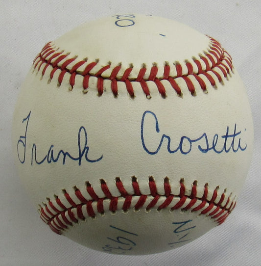 Frankie Crosetti Signed Auto Autograph Rawlings Baseball JSA AX04879