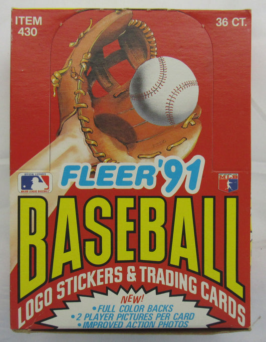 1991 Fleer Baseball Wax Box - 36 ct