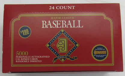 1992 Donruss 24 Packs MLB Baseball Series 2 One Jumbo Sealed Box Ripken Auto