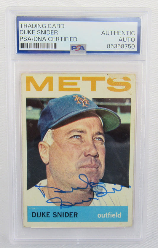 Duke Snider 1964 #155 Topps Signed Auto Autograph Card PSA Encapsulated