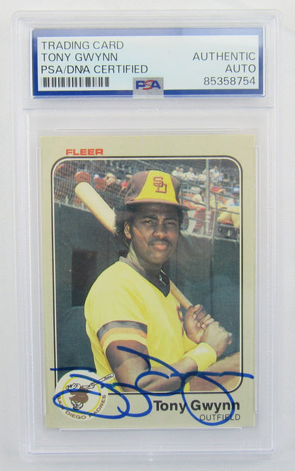 Tony Gwynn 1983 #360 Fleer Signed Auto Autograph Card PSA Encapsulated