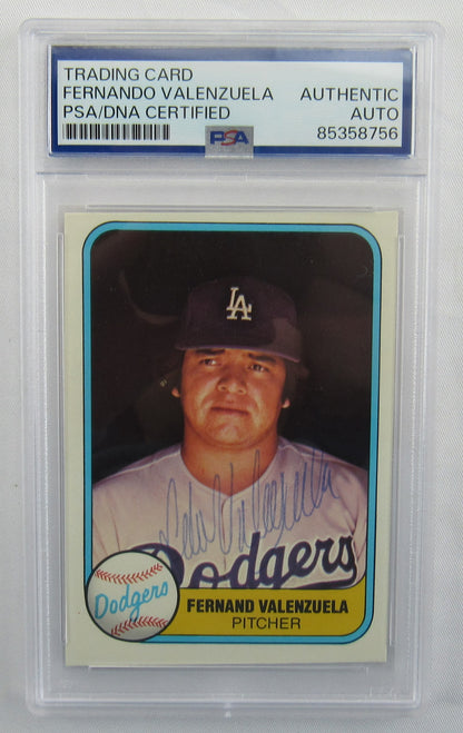 Fernando Valenzuela 1981 Fleer Signed Auto Autograph Baseball Card PSA Encapsulated