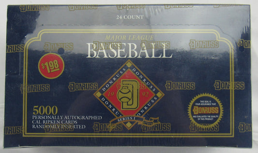 1992 Donruss Series I Baseball Wax Box Jumbo Box / 24ct - Find Cal Ripken Auto