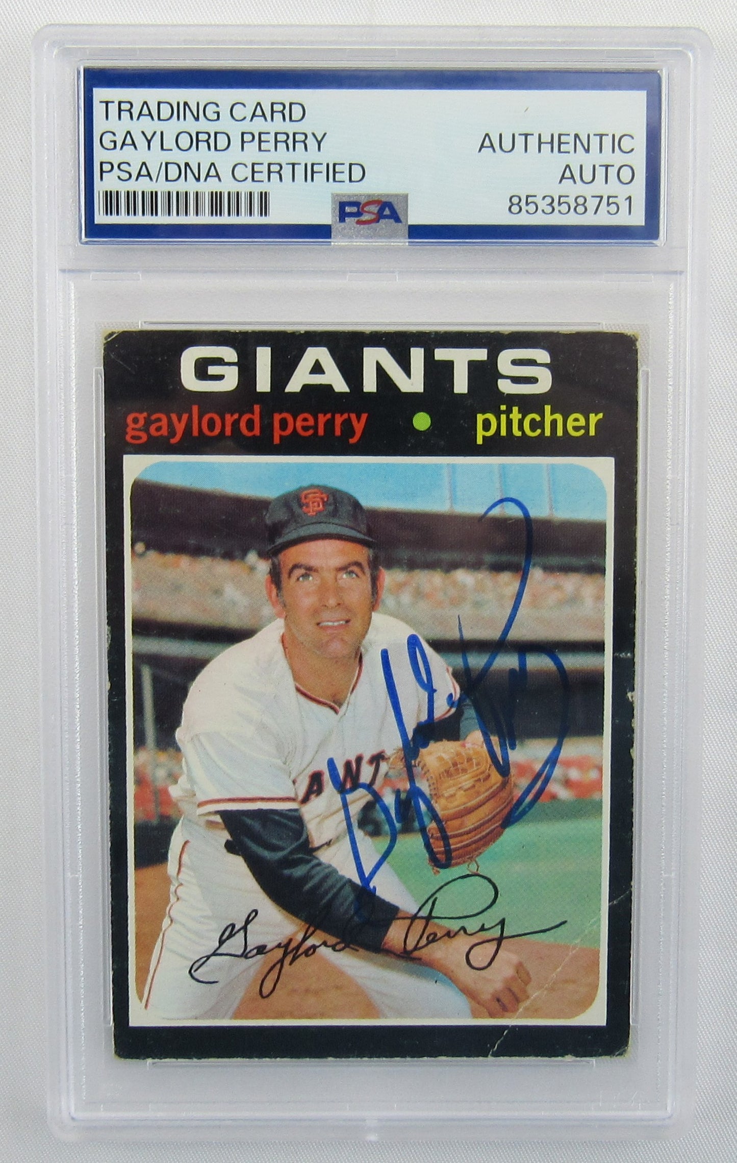 Gaylord Perry 1971 Topps Signed Auto Autograph Baseball Card PSA Encapsulated