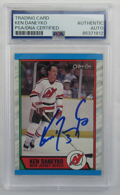 Ken Daneyko 1989 O-Pee-Chee Signed Auto Autograph Hockey Card PSA Encapsulated