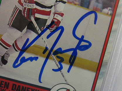 Ken Daneyko 1989 O-Pee-Chee Signed Auto Autograph Hockey Card PSA Encapsulated IV