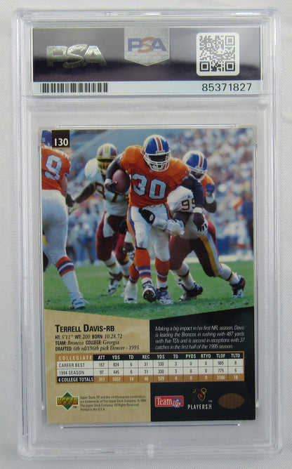 Terrell Davis 1995 Upper Deck Signed Auto Autograph Football Card PSA Encapsulated