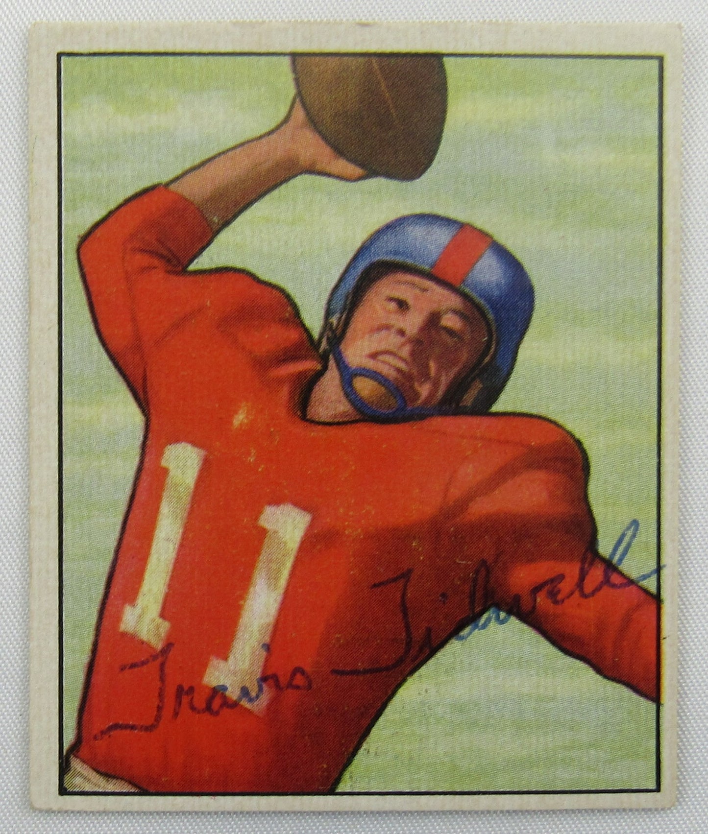 1950 Bowman Travis Tidwell Signed Auto Autograph Football Card