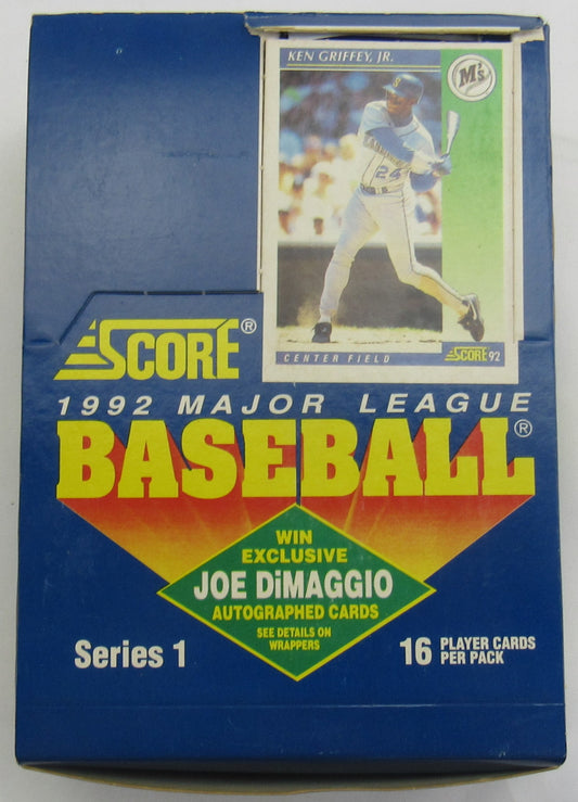 1992 Score Baseball Wax Pack Box - Series 1