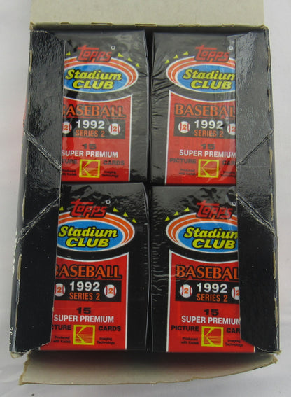 1992 Topps Stadium Club Baseball Wax Series 2 Pack Box