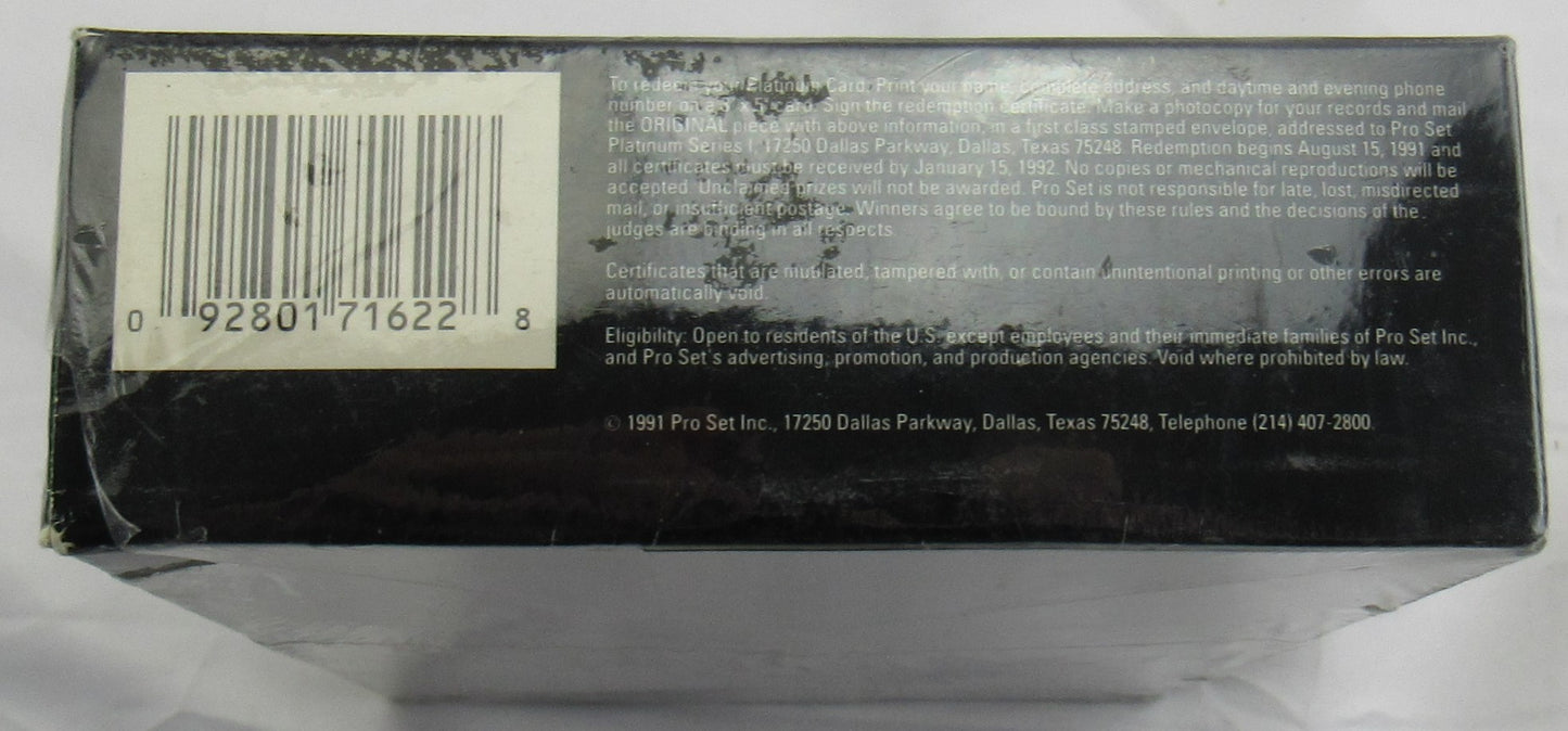 1991 Series 1 Pro Set Platinum Football Card Box Factory Sealed - 36CT