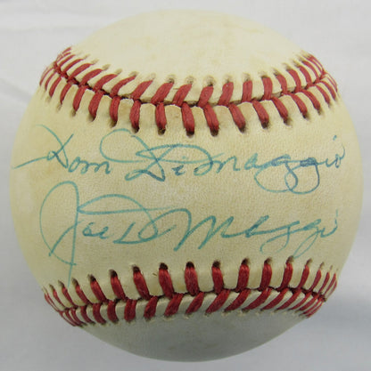 Joe DiMaggio Dom DiMaggio Signed Auto Autograph Rawlings Baseball JSA LOA YY45815