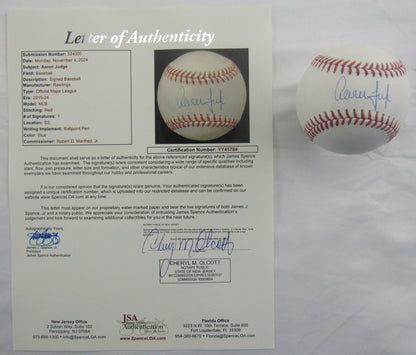 Aaron Judge Signed Auto Autograph Rawlings Baseball JSA LOA YY45784