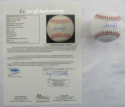 Aaron Judge Signed Auto Autograph Rawlings Baseball JSA LOA YY45790