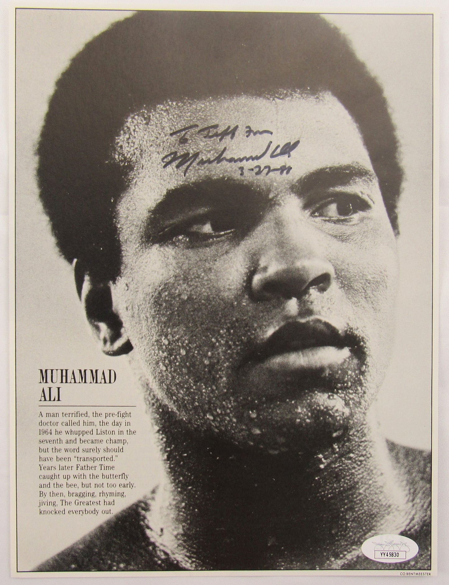 Muhammad Ali Signed Auto Autograph 8x10 Photo JSA LOA YY45830