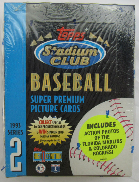 1993 Topps Stadium Club Series 2 Baseball Wax Box - 1st Day Production Inserts
